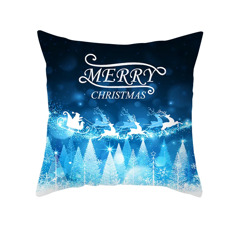 Blue Collection Sofa Car Office Cushion Cover Christmas Decoration Pillowcase Home Decor 