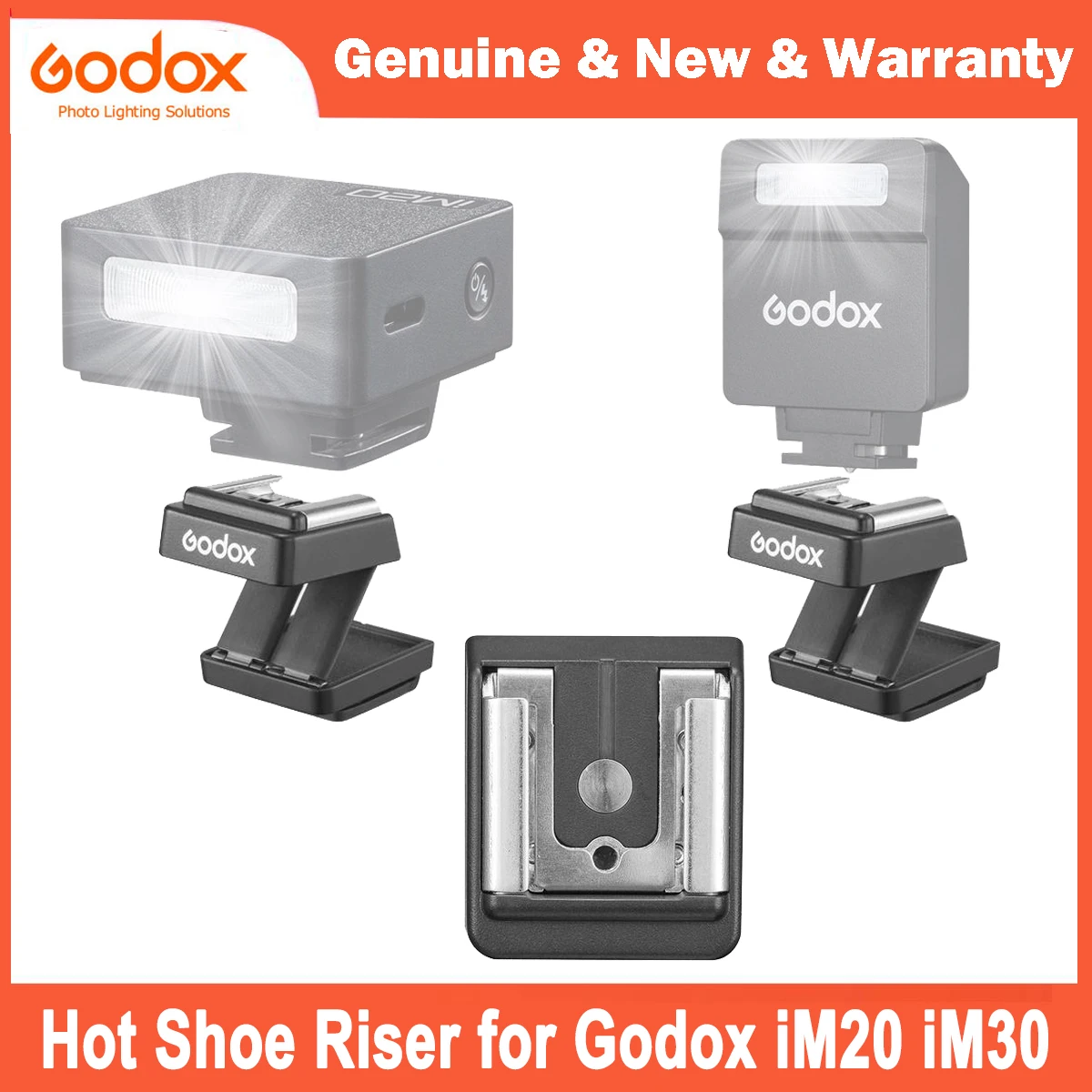Godox FS-R Hot Shoe Riser para Godox iM20 iM22 iM30 Mini cámara Flash Compatible con la mayoría de las cámaras Sony Canon Nikon Fuji Olympus