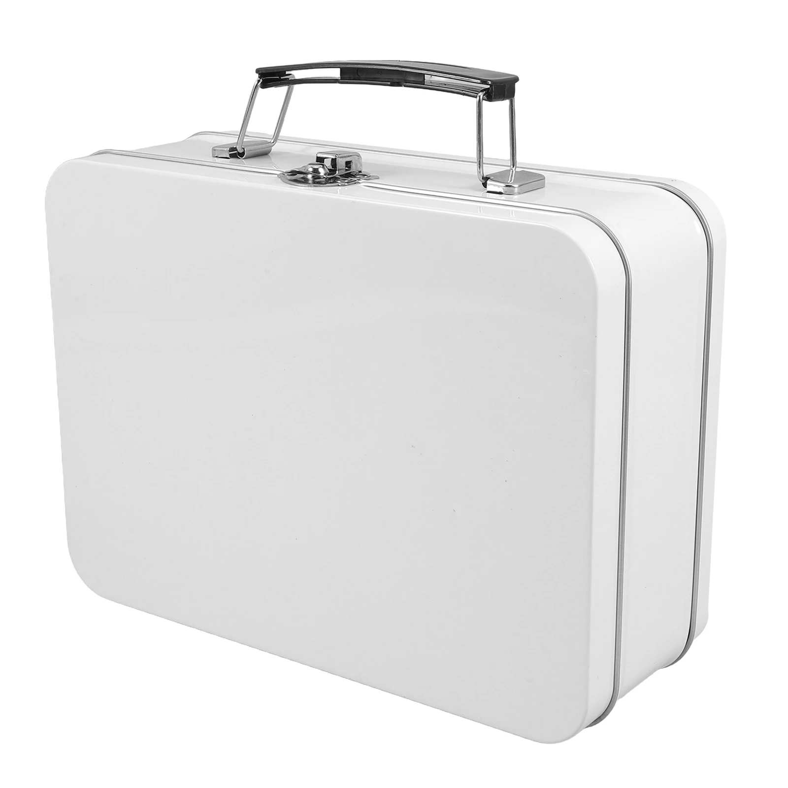 

Tinplate Lunch Box Metal Containers Kids Adults Retro Style Food Storage Suitcase Shape Portable Tinplate Material