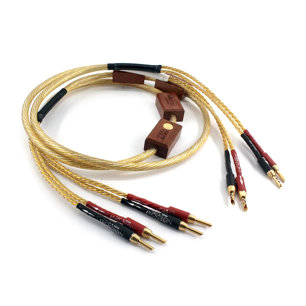 HiFi Nordost Odin Gold Speaker Cable OFC Silver Plated Loudspeaker Wires with Gold Plated Banana Plug