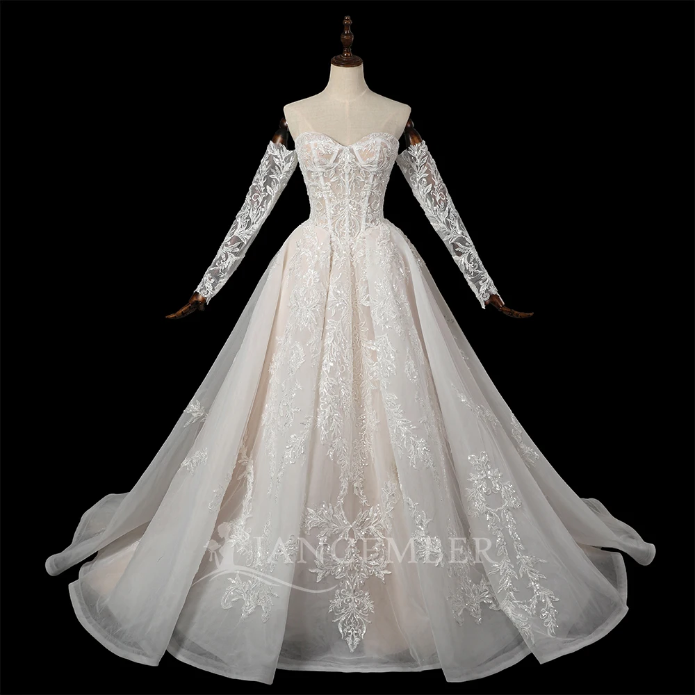 Customized Latest Beach Wedding Dresses Boho Bridal Gowns Long Sleeves Bride Dresses Wedding Gown White Summer robe de mariée