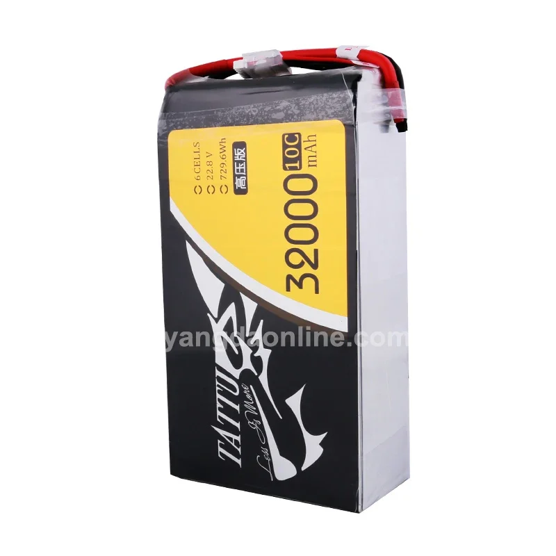 Tattu 32000mAh 22.8V 10C 6S1P High Voltage agriculture ua dron lipo battery with XT90 connector