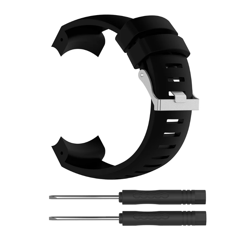 Quick Release Watch Replace Accessories Silicone Band Bracelet Compatible with SUUNTO Core ALU Black Anti-scratch Straps