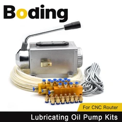 BODING Lubricating Manual Oil Pump Hand Lubrication 500CC CNC 4mm Double Outlet Port Manual Lubricating Pump