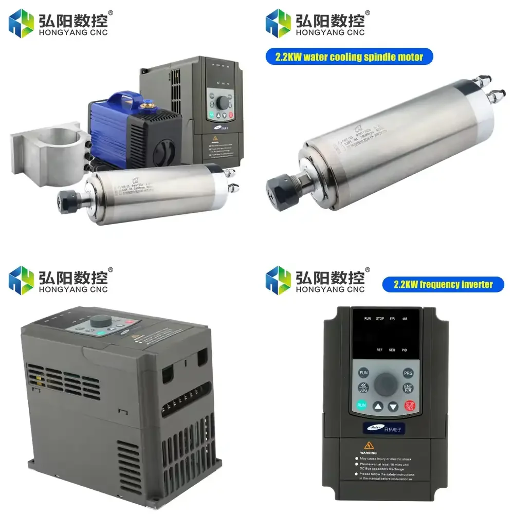 

2.2KW Water Cooled Water-Cooling CNC Router Spindle Motor Set for Wood CNC Router Machine Machinery