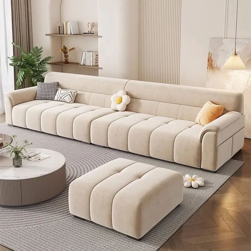 for Nordic Cream Flannel Sofa Cat Scratching Cloth Living Room Small Apartment Modern Simple Fabric Italian Minimalist Piano