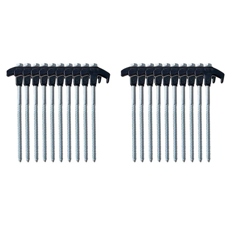 Tent Stake Screws Tree Stump Kit Tent Nails Camping Anti-Rust Ground Stakes Spiral Ground Nails For Patio(20 PCS)