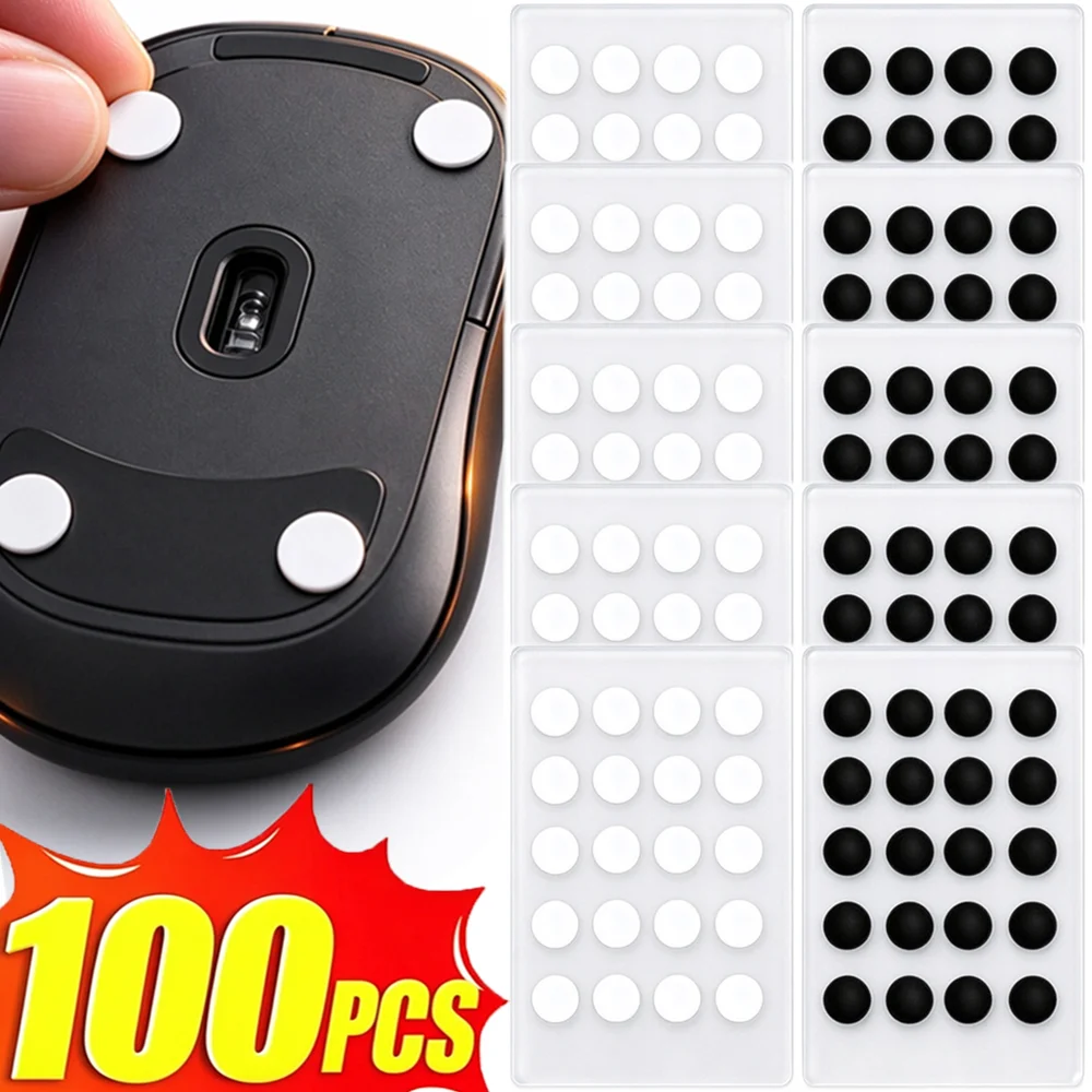 6/7mm Mouse Skates Dot Skates for All Mousepads PTFE Foam Mouse Feet Replacement for Gaming Mice Universal Dot Skate Mouse Pads