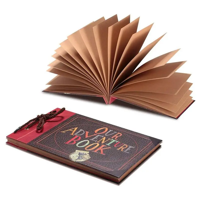 VEHO-3X Handmade DIY Album Paste Vintage Tether Album Our Adventure Book Up Family Scrapbook Photo Album