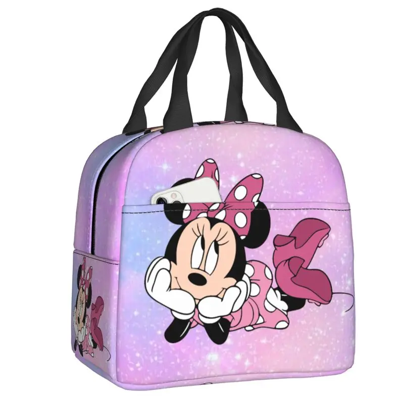 Custom Mickey Mouse Lunch Bag Men Women Thermal Cooler Insulated Lunch Box for School Work Food Picnic Tote Bags