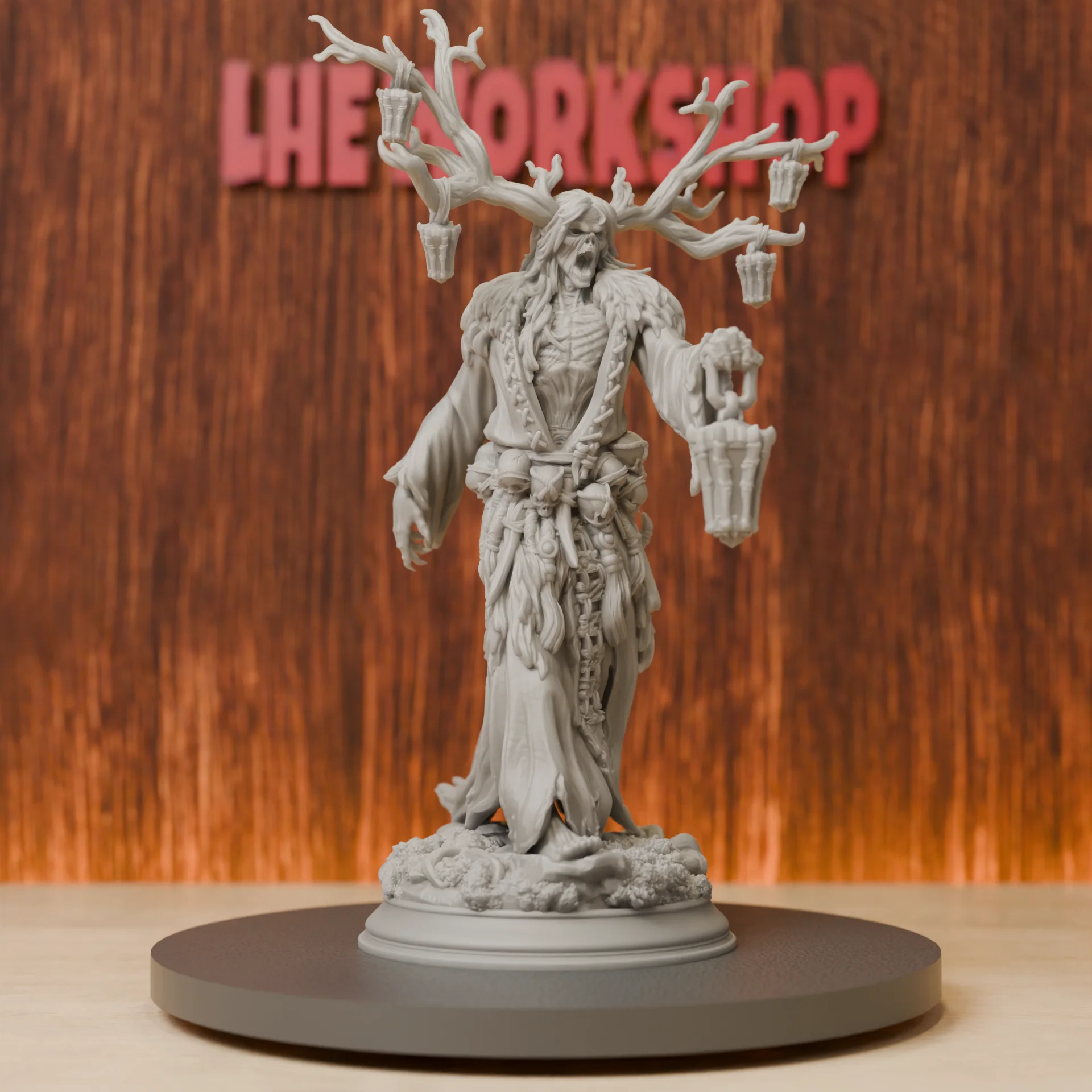 Elderwood Draugr Miniatures | 28mm-75mm | Resin 3D Printed DND Pathfinder Mini | Unpainted Grey