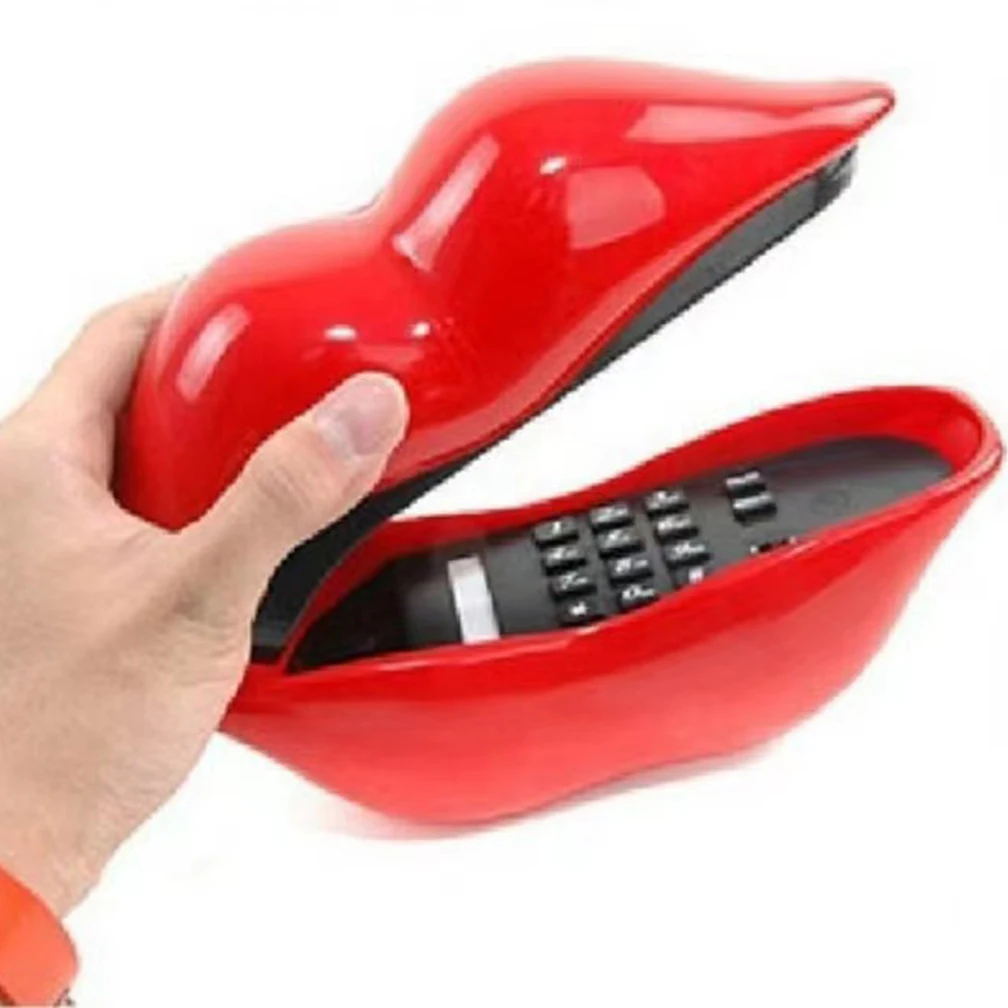 Lips Telephone Multi-Functional Cute Desk Office Landline Phone Home Decoration Set Stylish Household Mouth Shape Telephone New