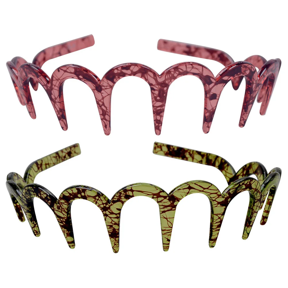 2 قطعة U مسننة عقال مريحة الراتنج الشعر الأطواق للترفيه اليومي الرياضة عطلة سيدة إكسسوارات الشعر عقال