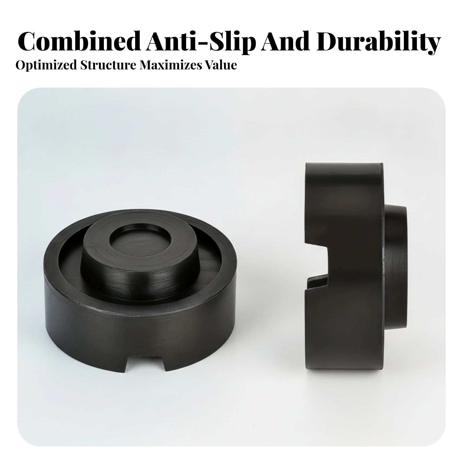 Picture 3: Jack Support Block Wear Resistant Crosshatch Pattern Pattern Side Notch Rubber Jack Pad Auto Part Vehicle Equipment