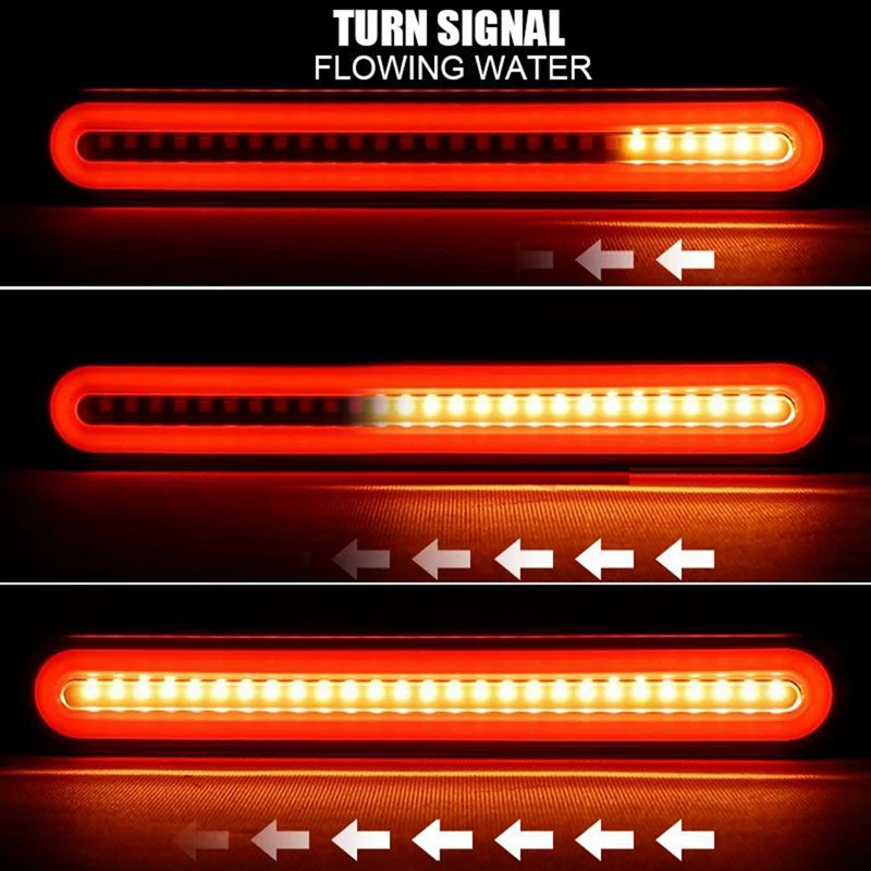 2X Oval 9 Inch LED Stop Turn Tail Brake Lights Truck Trailer Flowing DRL Lamp For Truck Trailer ATV UTV Car Auto 12V 24V