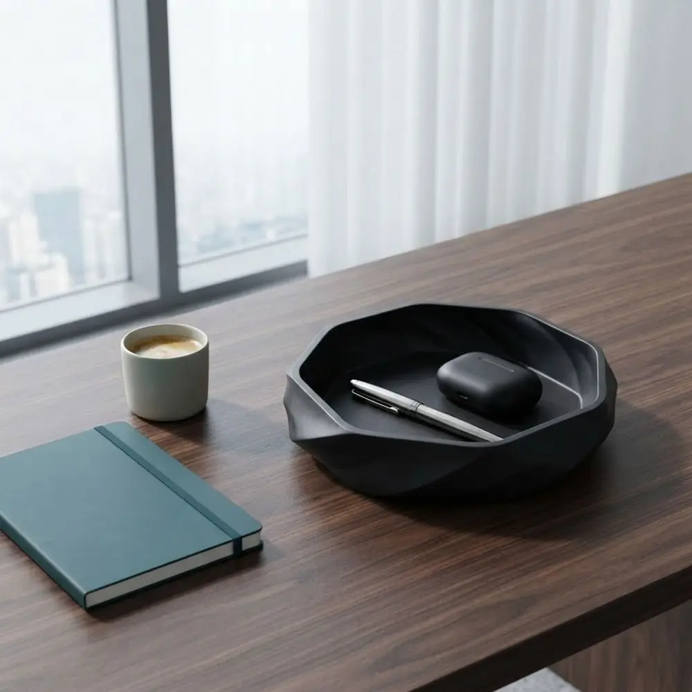 Multi-functional 3D Printed Smooth Swirl Storage Tray Matte Simple Jewelry Dish Plastic Small Item Holder Coin