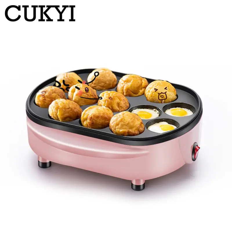 CUKYI Multifunctional Octopus Ball Maker Non-stick Omelette Hamgurger Making Machine Pancake Breakfast Making Children Snack DIY