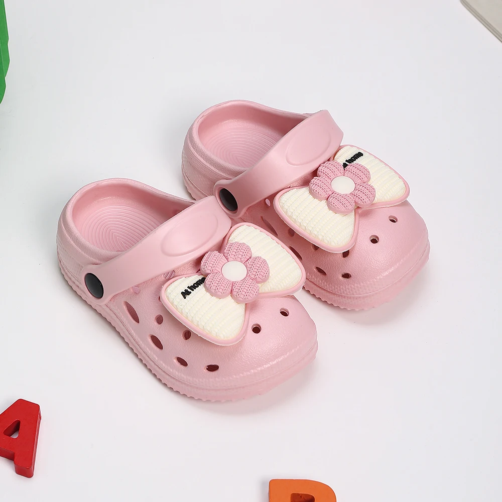 Children Garden Shoes Cute Cute Big Bow Beach Sandals Babies Slippers High Quality Soft Kids Outdoor Slippers Flip Shoes