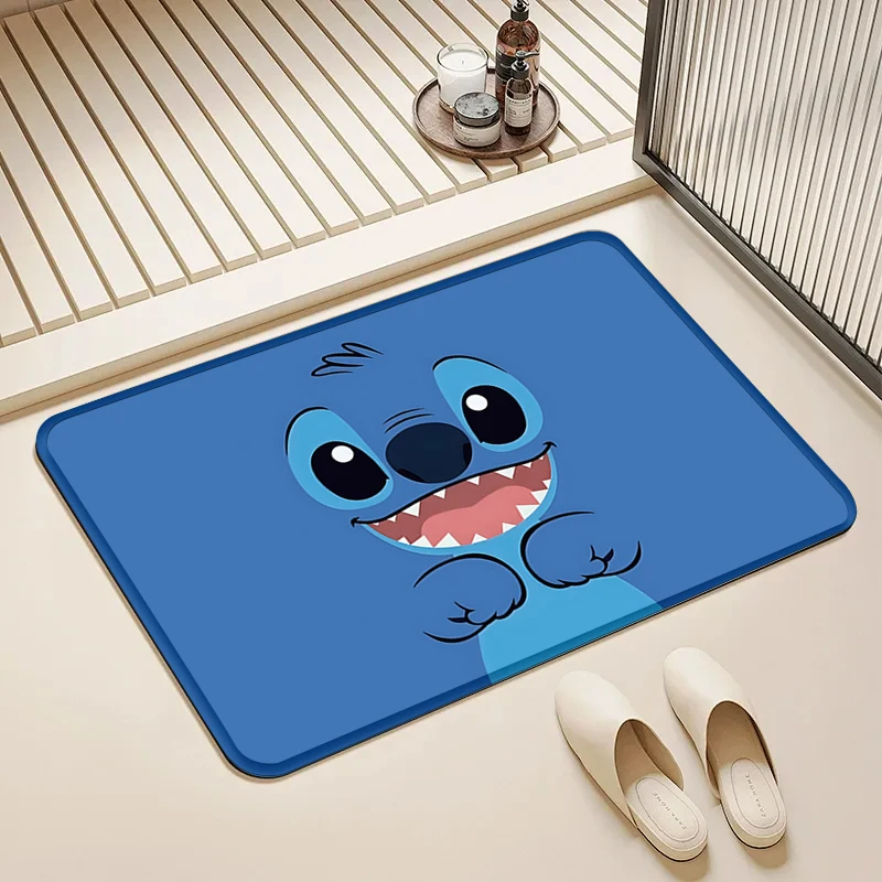 

Disney Stitch Grinning Door Mat Non-Slip Absorbent Floor Rug for Home Bathroom Kitchen Living Room Decor