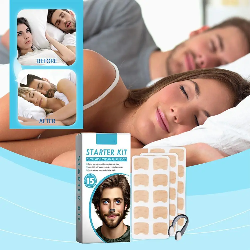 Ingestão Respiração Nasal Strip Starter Kit, Dilatadores, Aumentar Reduzir o Ronco, Melhor Sono