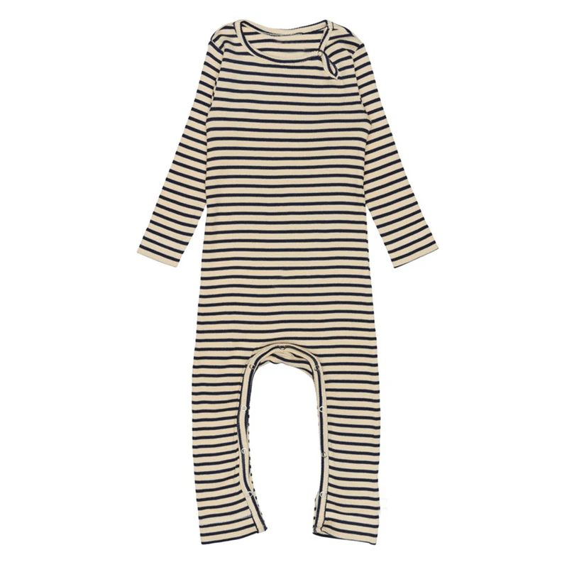 Baby Boy Romper Striped Infant Girl Boy Pajamas Ribbed Baby Clothes Knitted Stretch Newboron Rompers Playsuit