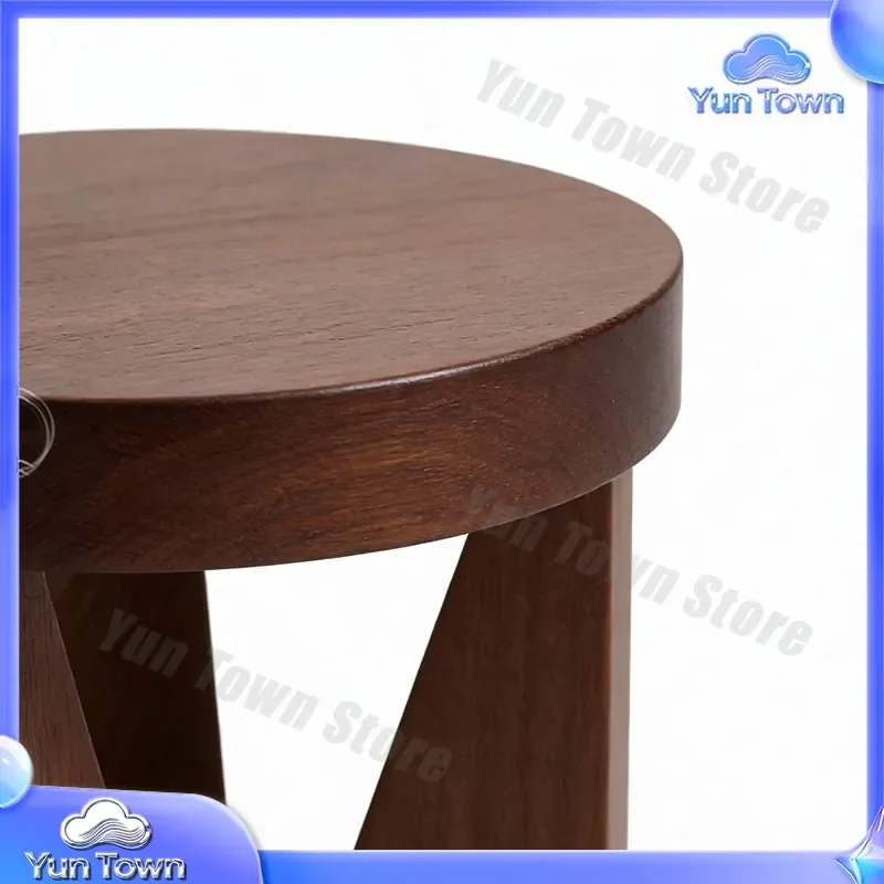 Round Desktop Stool for Home Log Wind Free Installation Creative Design Dining Stool for Pier Coffee Table Light Swing Edge