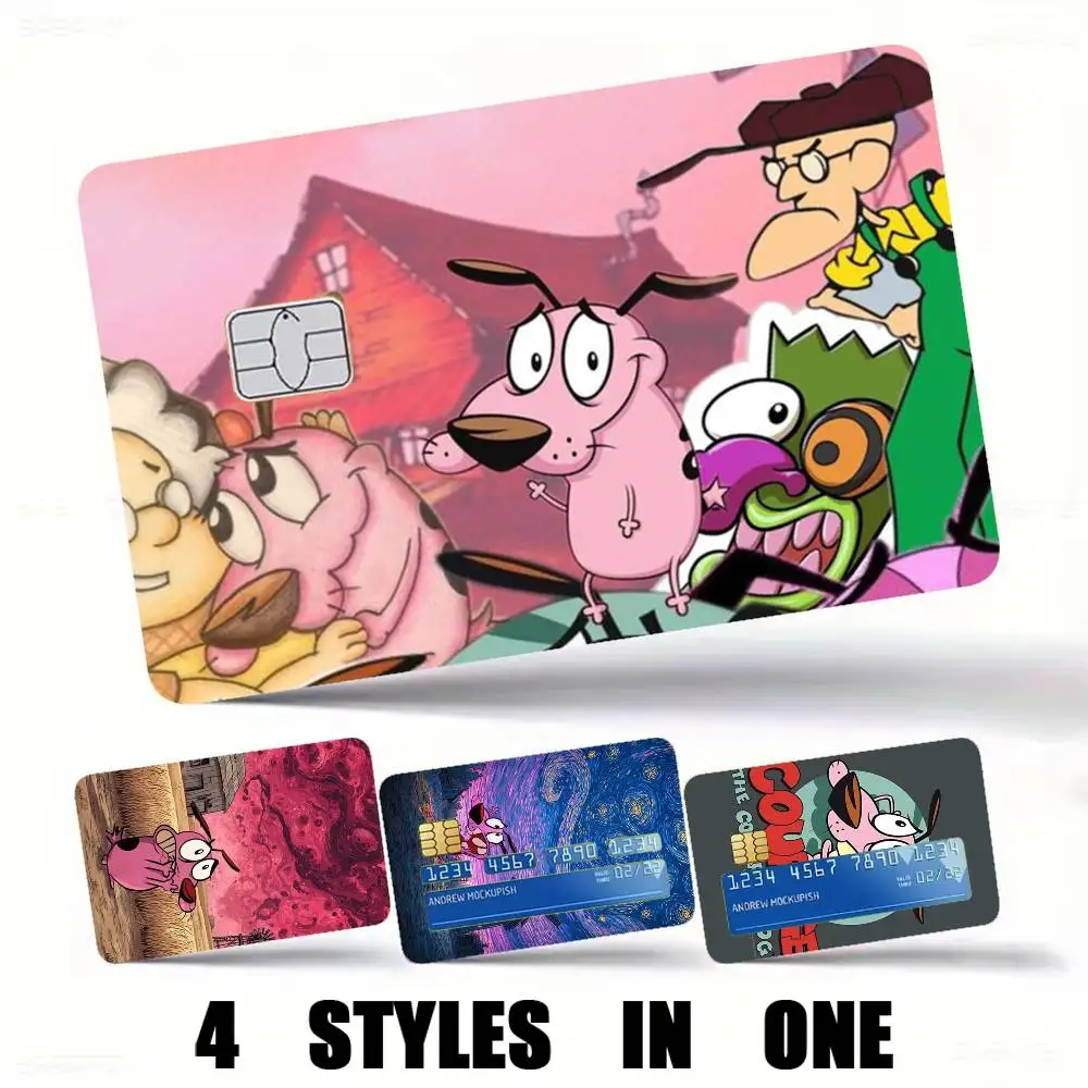 court-t the-e Cowardly Dog  High Definition Matte PVC Film Tape | For Credit Card, Debit Card Stickers & Gift Decoration