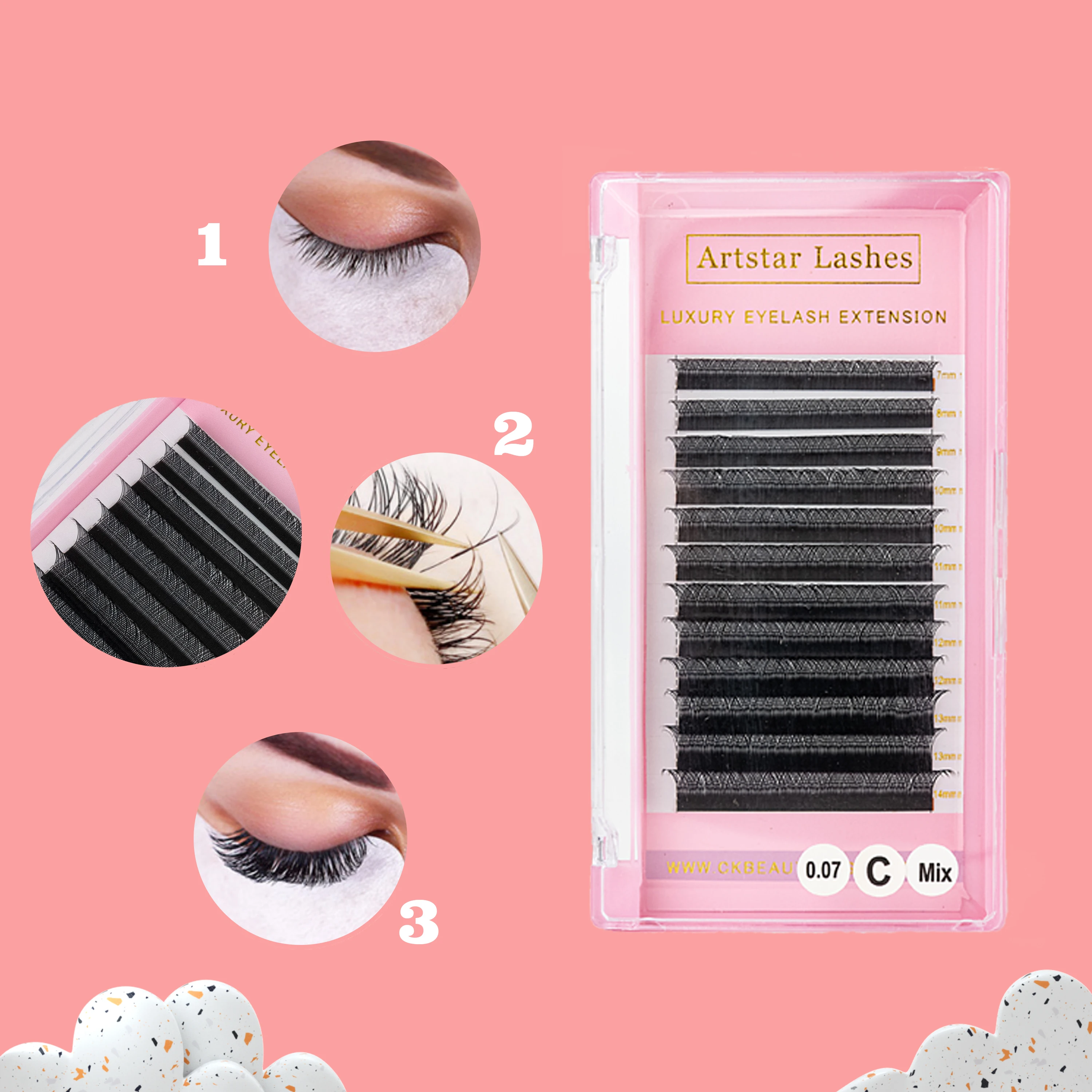 ARTSTAR YY Lashes Extensions 12Rows/tray Korea PBT Black Y Shaped Lashes  8-15mm Professional YY Eyelashes Makeup Wholesale