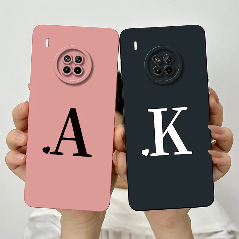 For Huawei nova 8i Case Huawei nova 8i Cover NEN-L22 NEN-LX1 NEN-LX3 Phone case Cute Couple Letters Square Shockproof Back Cover