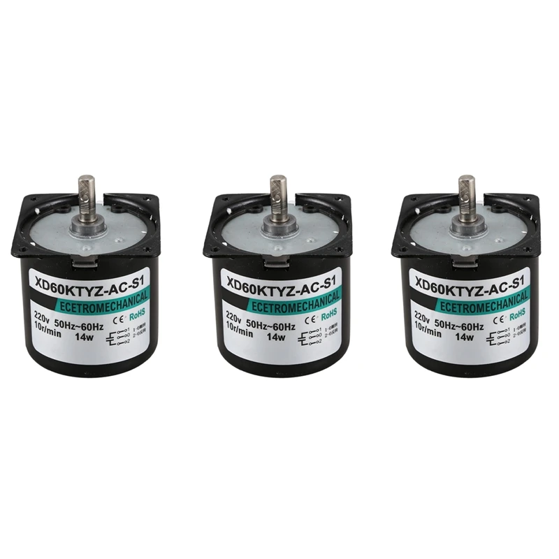 

3X 60Ktyz Ac Motor 220V 10Rpm Permanent Magnetic Electric Synchronous Motor 14W Permanent Magnet Motor