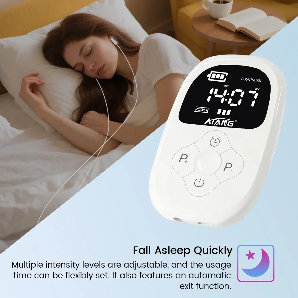 

CES Insomnia Device Anxiety Head Pain Cranial Sleep Aid Device Clip Ear Fast Sleep Eelectrotherapy Instrument