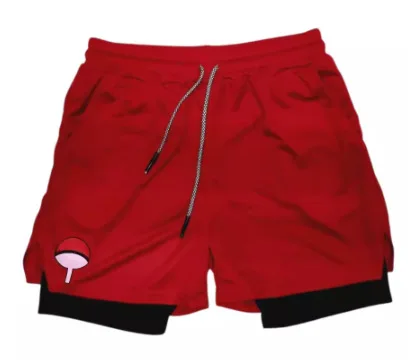 ナルト 3D プリント暁男性 2 で 1 水泳パンツショーツ圧縮速乾水泳二