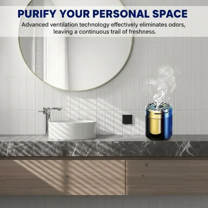 

Rechargeable Air Purifier for Home Car Bathroom Bedroom Portable Odor Eliminator Fragrant Decor Accessory