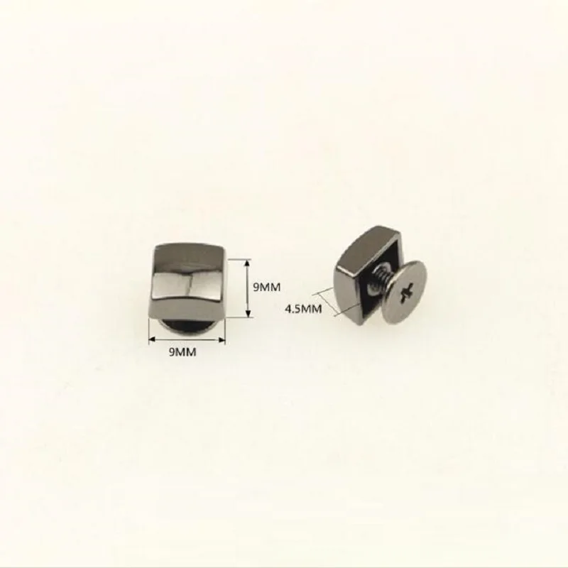 10pcs/50pcs luggage and handbags hardware accessories bag bottom 9mm arc square screw rivet