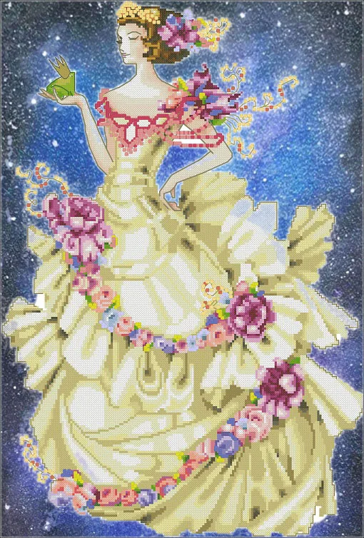 

Hand-dyed Cloth with Beaded Metal Thread, Artistic Cross Stitch Kit, MD Angel Styles, 129