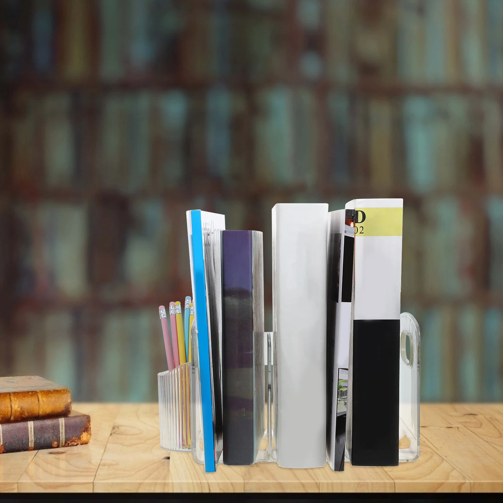 

Acrylic Book St Desktop ganizer Transparent Document Holder School Storage Rack For Papers Books Classified Files Practical