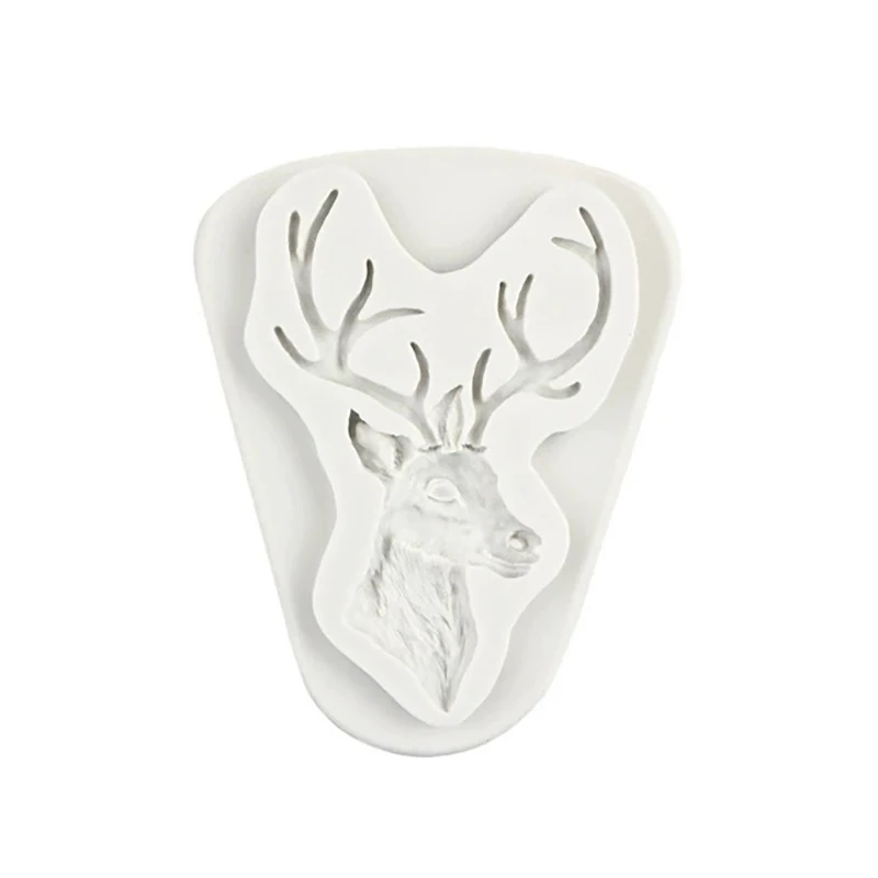 الغزلان رئيس سيليكون قالب الكعكة قوالب فندان أدوات تزيين الكعكة الشوكولاته Gumpaste قالب فندان أدوات قالب الصابون عيد الميلاد