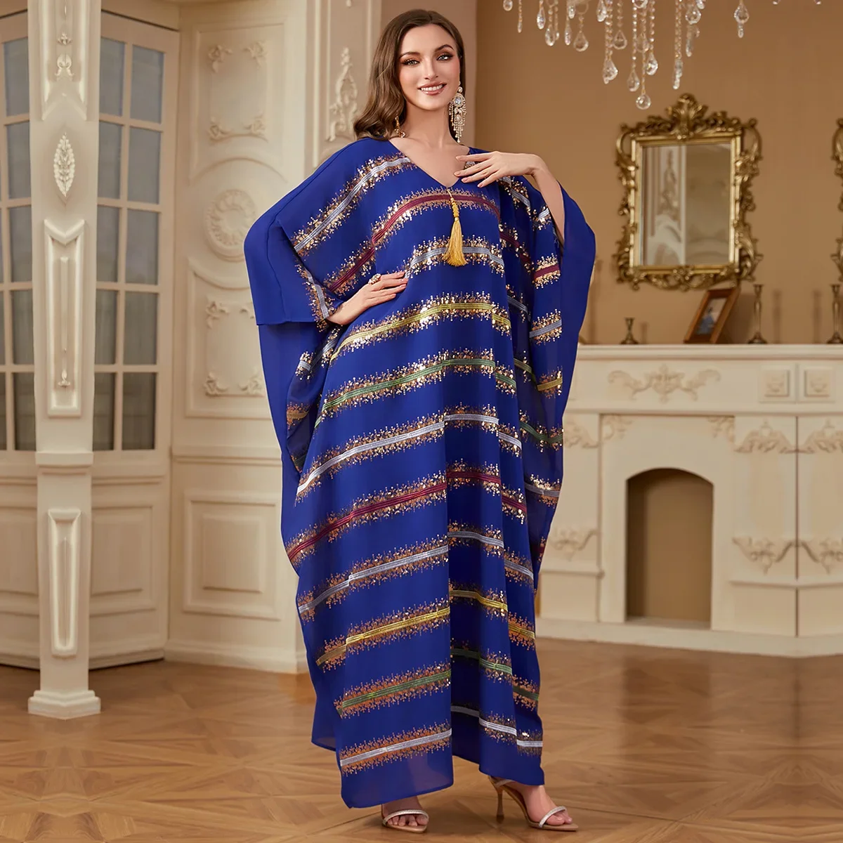 رداء عربي سعودي شرابة جلابة عيد رمضان فستان مسلم نسائي ترتر فاخر دبي عباية تركيا قفطان إسلام جلابية قفطان