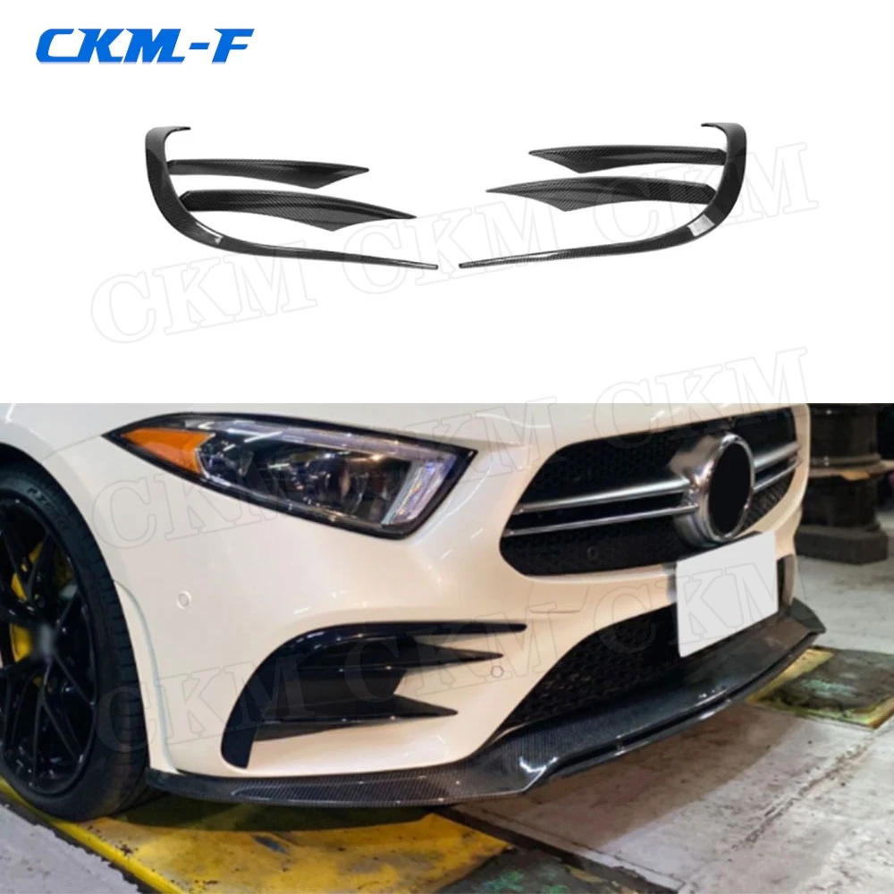 Carbon Fiber Car Tools Front Splitters FRP Unpainted Flaps Apron Fits For Mercedes Benz CLS Class W257 CLS260 300 350 2019 UP