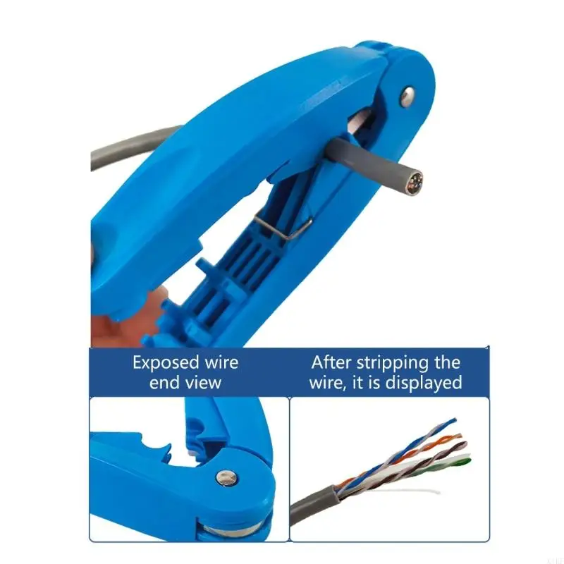 

Compactly RJ45 Cable Stripper and Wire Straightener Tool with Locking Mechanism for Easy Networking Maintenance K1KF
