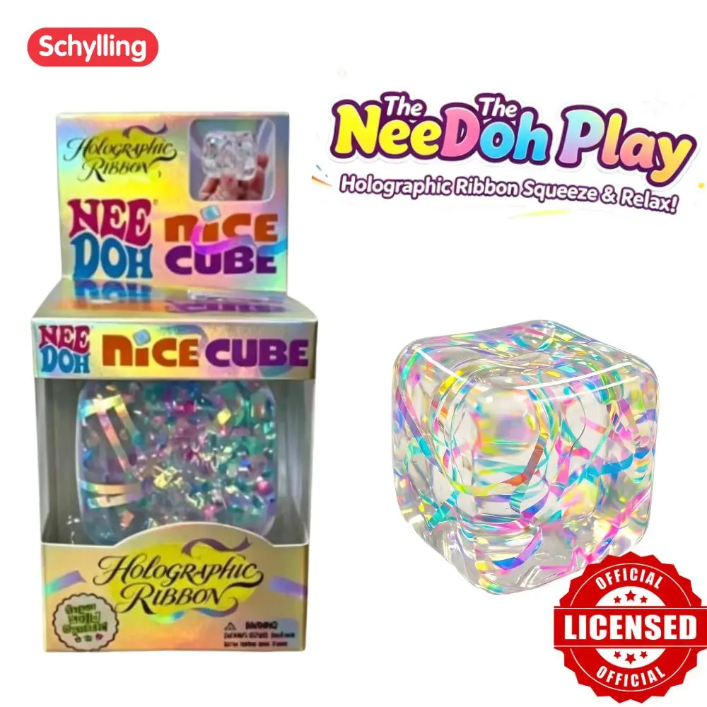 Holographic Ribbon Fidget Cube NeeDoh Nice Cube Soft Squishy Squeeze Toy Anxiety Relief Sensory Decompression Toy