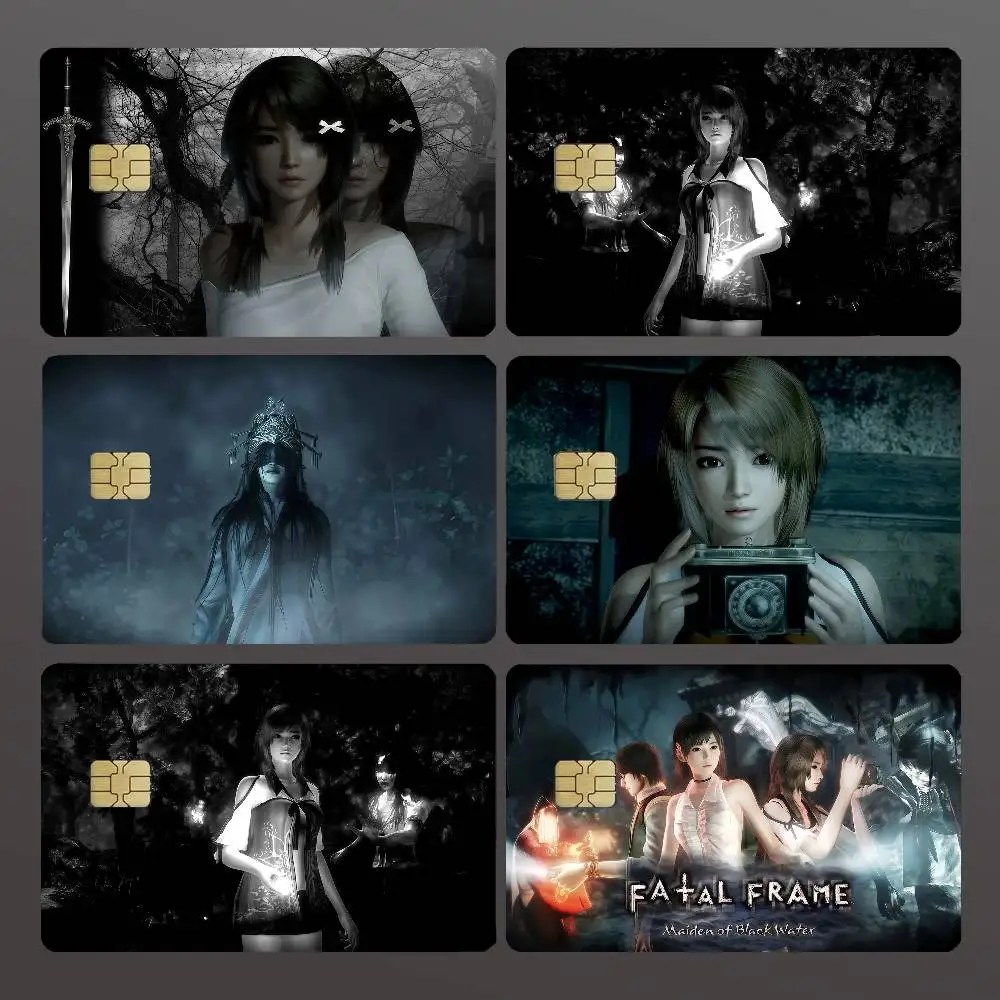 Game F-Fatal Frame Credit Skin Cover Card Stickers 4PCS Film Bus Pass Front Decoration Bank Debit Waterproof