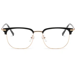 Retro Eyebrow Glasses Frame Anti Blue Light Myopia Eyeglasses Casual Half Frames Men Design Classic Flat Light Glasses Female