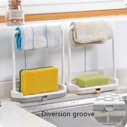 1 PC Kitchen Towel Storage Rack Sponge Drain Shelf Plastic Dishcloth Stand Home Organizer Holders Bathroom Gadgets