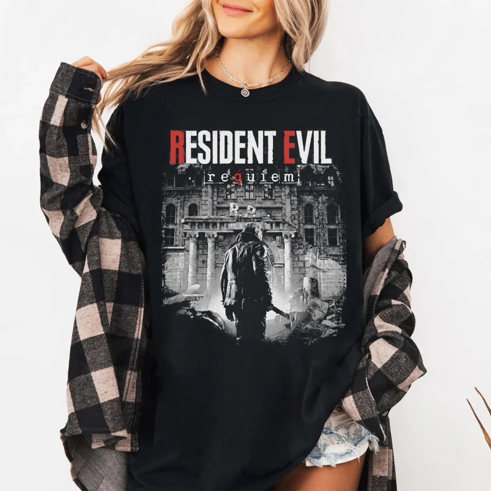 Resident Evil Requiem Shirt Leon S Kennedy Tee Grace Ashcroft Victor Gideon Graphic Short Sleeve Women Men for Spring Summer