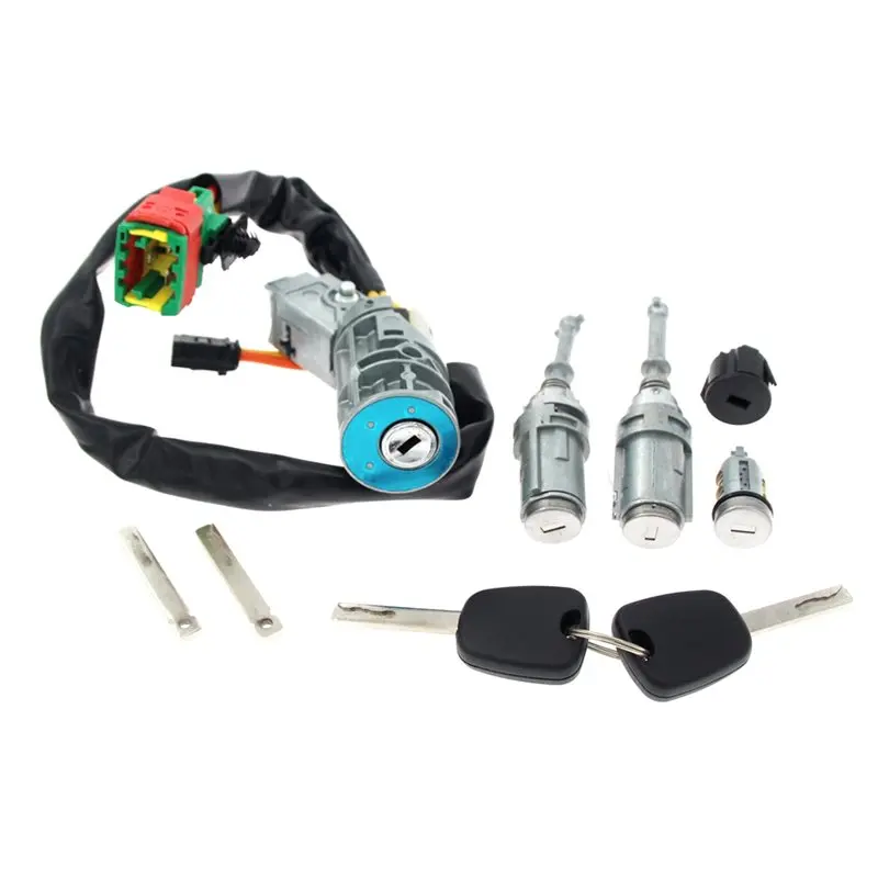 

Left& Right Door Lock Cylinder Steering Lock Car Ignition Lock Key Set For Citroen C3 4162AG 4162AH 9170T5