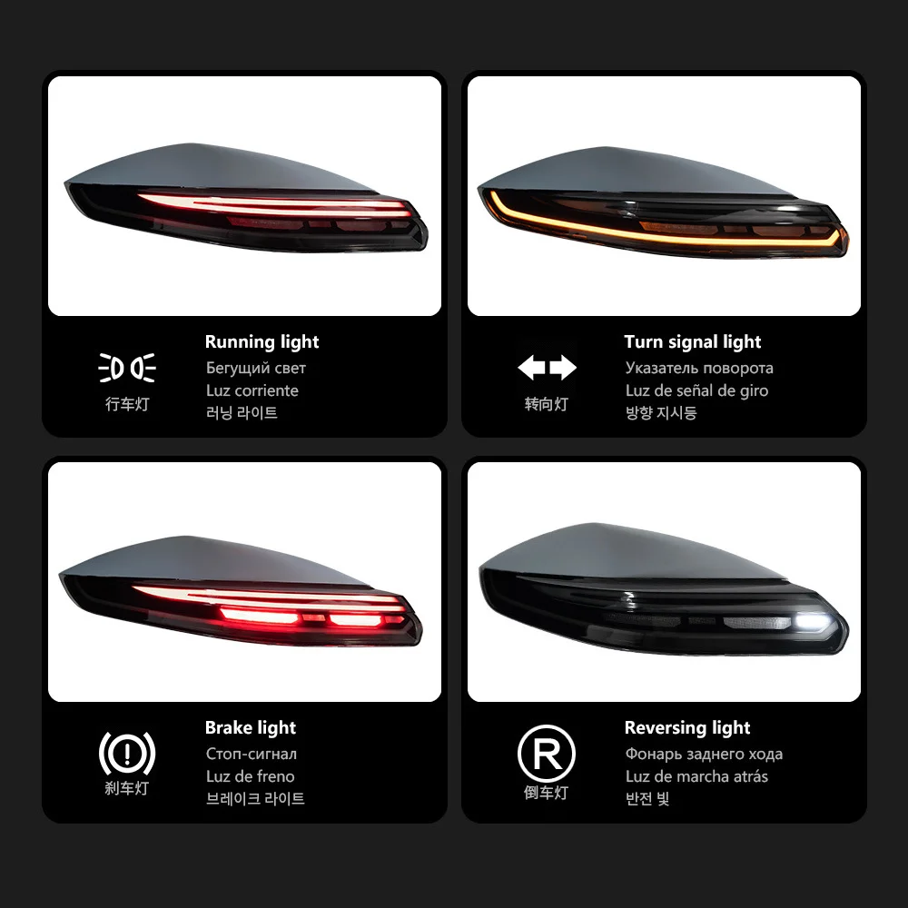 Adequado para conjunto de luz traseira Porsche Panamera 2010-2016 é modificado com feixes de luz LED