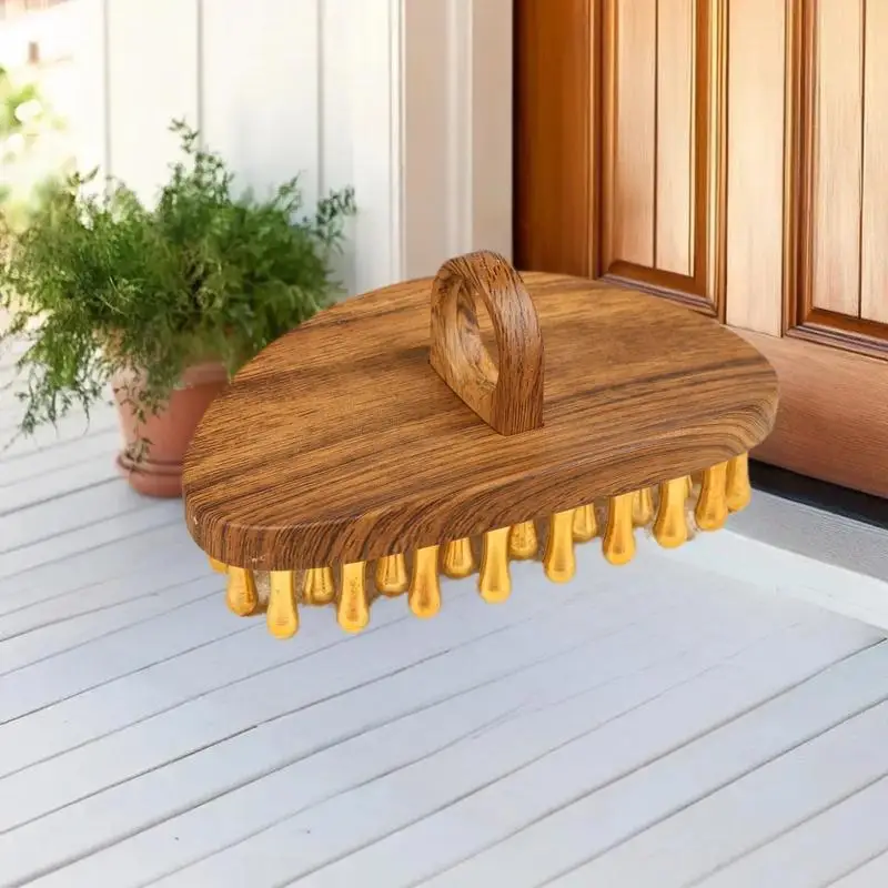 

1Pcs 39-Tooth Solid Brass Meridian Brush Wooden Handle Massage Brush Multipurpose Beauty & Body Massage Tool