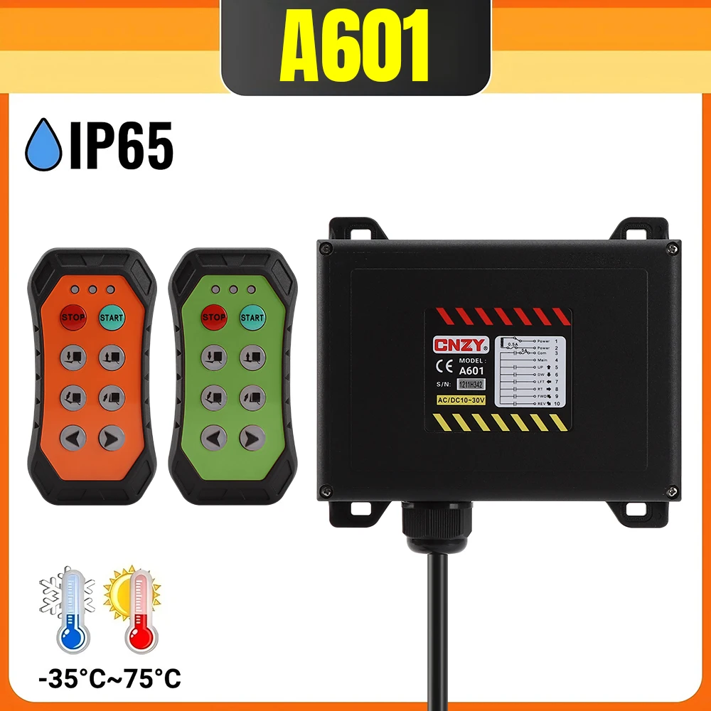 A600 6 Buttons Single Speed Industrial Wireless Radio Crane Remote Control Switches Winches Hoist Track Crane Lift Control