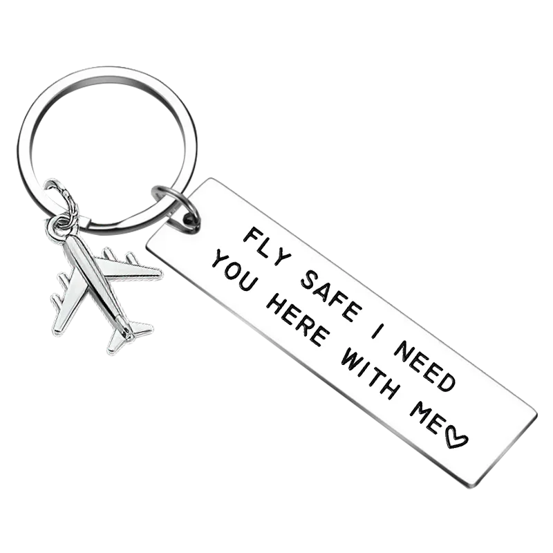 Cute Fly safe Keychain i need you here with me Key Chain Pendant husband boyfriend girlfriend wife birthday chrismas gift